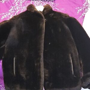 Vintage Brown Mouton Fur Coat